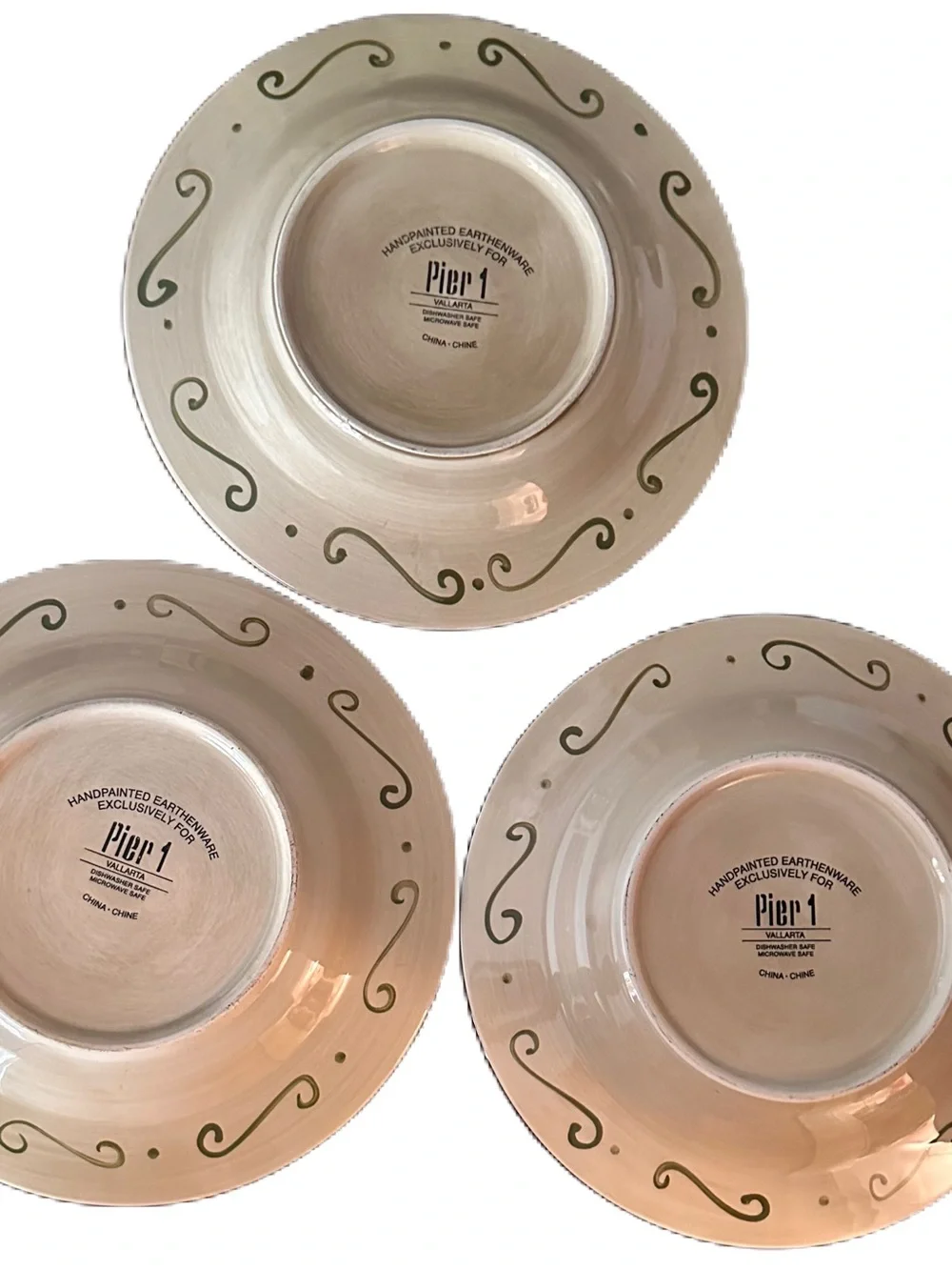 Pier 1 Imports HandPainted Earthenware Plates Vallarta Ceramic Plate Trio